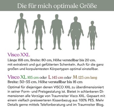 Подушка для сну на боці Traumreiter Visco XXL з бавовняним чохлом, блакитний - Лімітована кольорова серія VISCO XXL