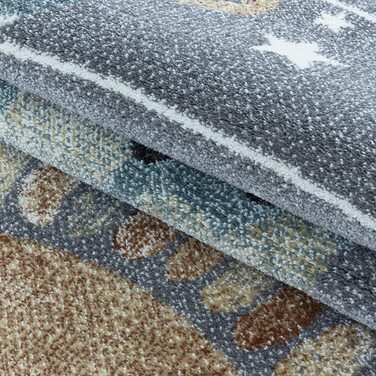 Домашній дитячий килим з коротким ворсом дизайн Сонячної системи дитяча дитяча ігрова кімната висота ворсу М'яка прямокутна кругла доріжка 8 мм колір розмір (160x230 см, сірий)