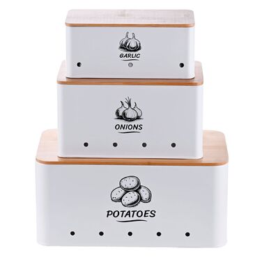 Набір з 3 органайзерів Relaxdays з бамбуковими кришками