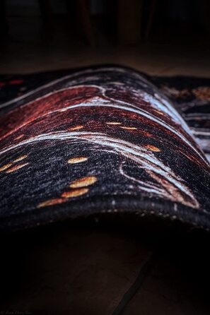 Кухонний килим Miqna, Сучасний нековзний гелевий килимок на підошві, миються чорні Кухонні килимки, барвисті Килимки для спецій (чорний, 80 x 20