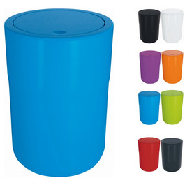 Косметичне відро Spirella Design Cocco з додатковим кільцем для мішків для сміття педальне відро з поворотною кришкою відро для сміття з поворотною кришкою 5 літрів (діаметр Ш) 19 x 26 см темне (синє)