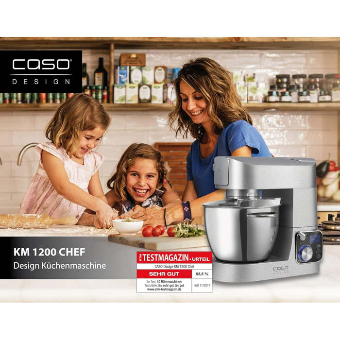 Кухонна машина CASO KM 1200 Chef: 6 літрів, 8 швидкостей, алюмінієвий корпус, преміум-якість