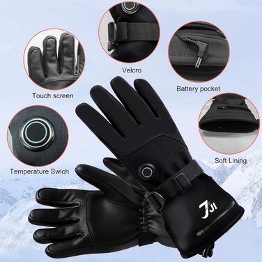 Гріючі рукавички для жінок 7JI, чорні