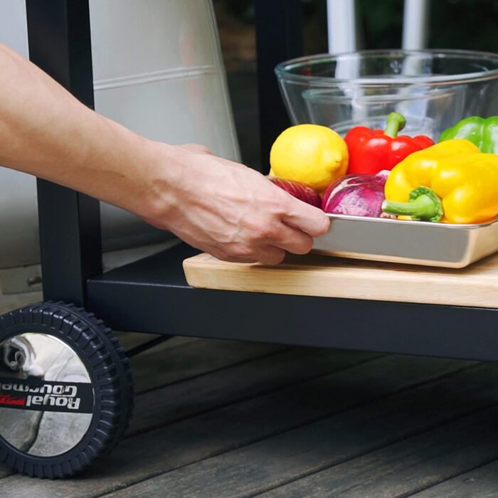 Royal Gourmet Grillwagen: Робочий стіл-гриль для барбекю на відкритому повітрі 85x50 см (нержавіюча сталь)