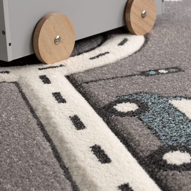 Дитячий домашній килим Paco для дитячої кімнати сучасний навчальний килим вуличний автомобільний дизайн будинку Розмір (140x200 см, різнокольоровий)