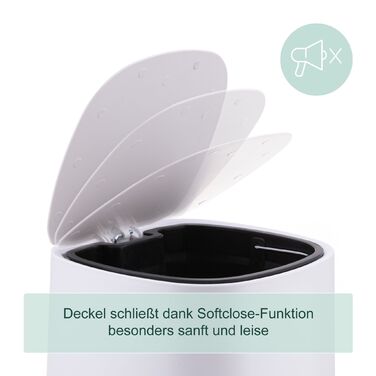 Відро для сміття Relaxdays 5 л з м'яким закриттям