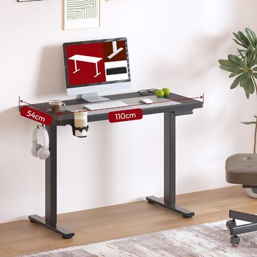 SANODESK Електричний регульований стіл 180x80 см – Ергономічний стіл для дому та офісу з пам'яттю, Комп'ютерний стіл, Standing Desk