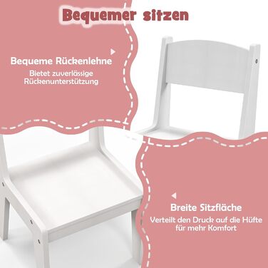 Дзеркальний столик для макіяжу Dreamade 2 в 1 для дівчаток з пуфом та LED-підсвіткою, з ящиком, полицею та шафкою, з дерева (білий)