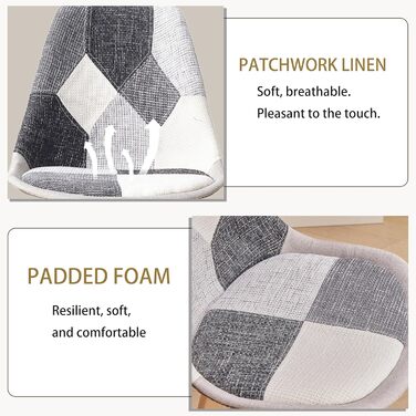 Стільці для їмжі GrandCA HOME: комплект з 4 шт., з масиву буку, в стилі ретро, чорно-білі, для кухні та офісу