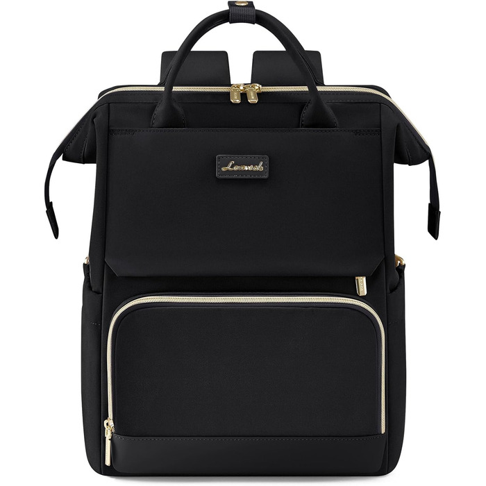 LOVEVOOK Рюкзак для жінок 15.6 дюймів, шкільний рюкзак для підлітків з великою кишенею для пляшки води, елегантний рюкзак для подорожей, сумка для навчання, рюкзак на день, водонепроникний (15.6 дюймів, Чорний)