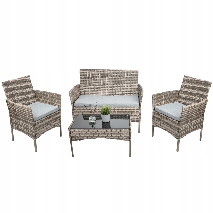 Комплект садових меблів Rino з ротанга, бежевий, 4 предмети