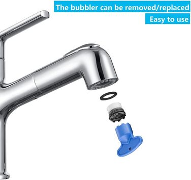 Змішувач для ванної кімнати ONECE з висувною лійкою та душем, хром, 2 режими струменя