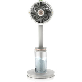 Вентилятор Shark FlexBreeze Pro Mist з акумулятором для дому та вулиці з функцією розпилення, портативний бак, 20 м, підлоговий та настільний вентилятор, 5 швидкостей, тихий, з пультом керування, Dove FA300WHEU