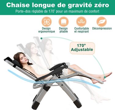 Шезлонг для відпочинку Klappbar, витримує до 200 кг, регульований, з підставкою для напоїв, широка, для саду, патіо, пляжу, басейну (Marineblau)