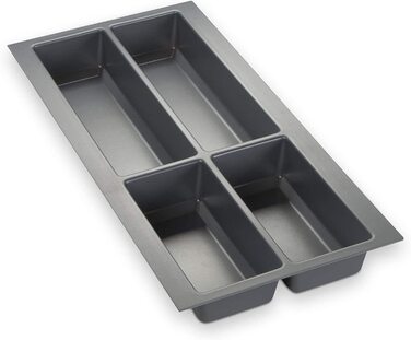 Універсальна вставка для столових приладів сріблясто-сірий ящик для столових приладів для ящика розміром 60 (473,5 x 526 мм) (ширина 226 мм (для корпусу 30))