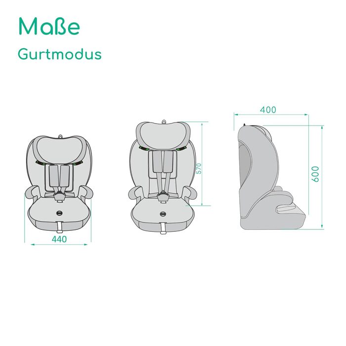 Автокрісло Bebeconfort Ever i-Safe 9-36 кг, 15 міс. - 12 років, 76-150 см, R129, захист від бокового удару, 11 положень підголівника, інтегровані підлокітники, Full Black