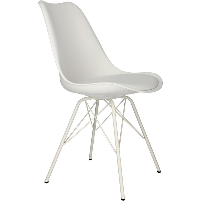 AC Design Їдальні стільці Emanuel, PU/Метал, 2 шт, Білий/Білий, 48,5 x 85,5 x 54 см