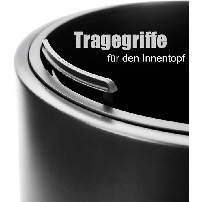 Квітчанка BigDean: стильний горщик з підставкою, діаметр 40 см, чорний, міцний пластик, Made in Europe