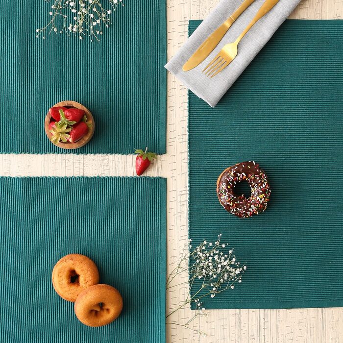 Набір тканинних серветок DII Basic Everyday Gerippte, 6 шт., 33 x 48 см, 100% бавовна, блакитний