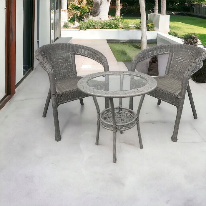 Комплект садових меблів із техноротангу MTG Trade Group, сірий, 3 предмети