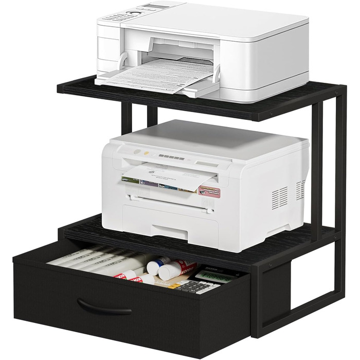 Підставка для принтера з ящиком для документів, органайзер на стіл для офісу та дому, чорний