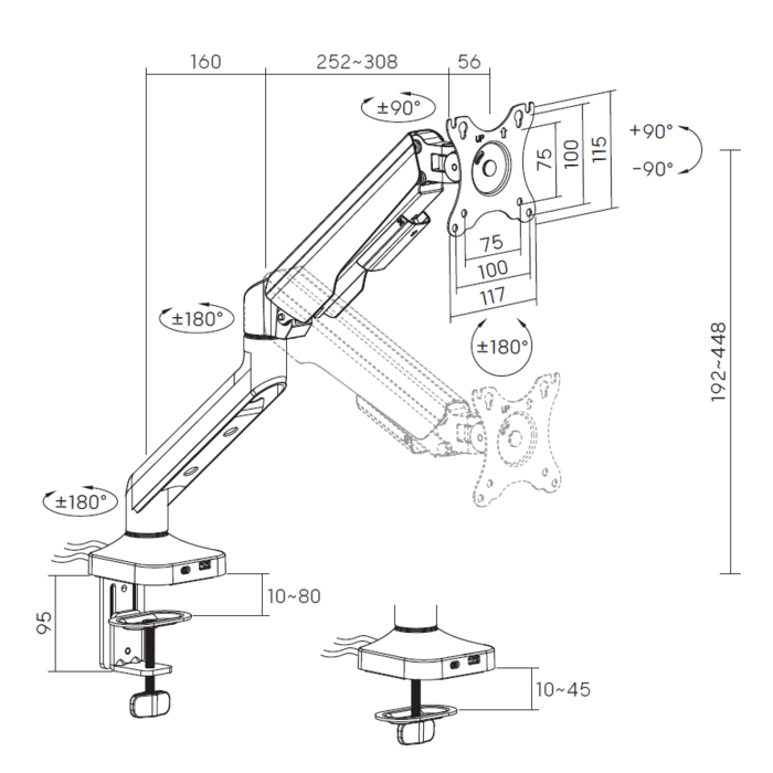 Настільне кріплення для монітора OfficePro MA451B