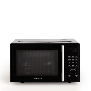 Мікрохвильова піч з грилем Microwave Studio 20 л чорна ретро-стиль, 900 Вт, LCD-дисплей, 3 програми, 9 автоматичних меню