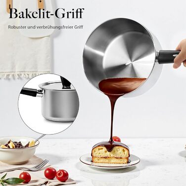 Набір каструль 6 шт. з нержавіючої сталі для індукційних плит, Cookware Set, нержавіюча сталь, без антипригарного покриття, сумісний з усіма типами плит, з кришкою та захистом від опіків, для посудомийної машини