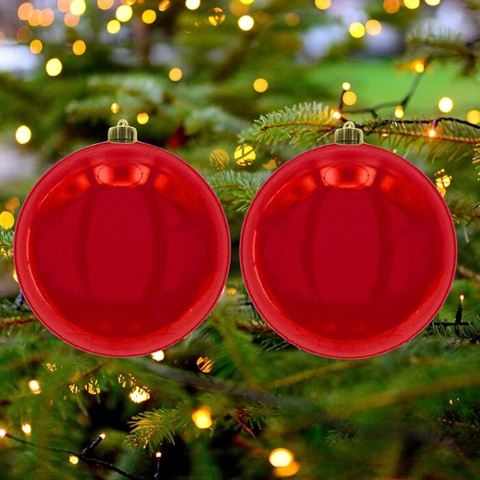 Різдвяні кулі вуличні ялинкові кулі, морозостійкі і атмосферостійкі (кулька діаметром 15 см - 2 шт., червоний)