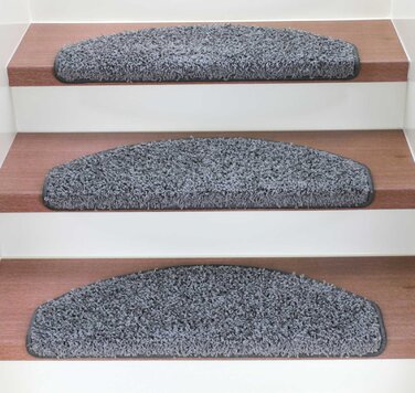 Ступінчасті килимки для сходів Kettelservice-Metzker Shaggy, набір 15 шт. (кремовий)