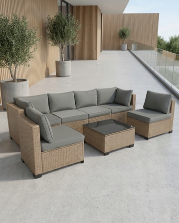 Комплект садових меблів із техноротанга MTG Trade Group, бежевий, 7 предметів