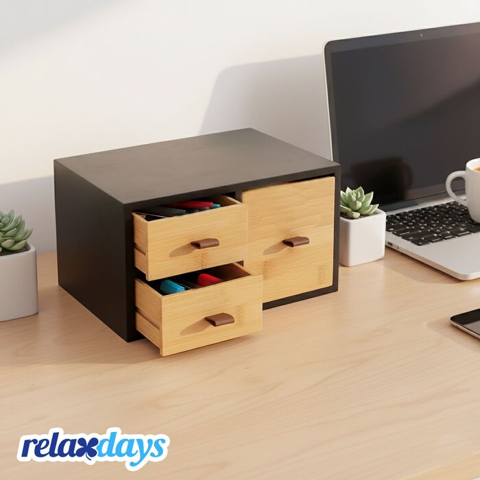 Ящик для зберігання Relaxdays з бамбука з петлями