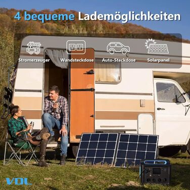 Портативна електростанція VDL 1500W, HS1500, 1228Wh, LiFePO4, для кемпінгу та відпочинку на природі