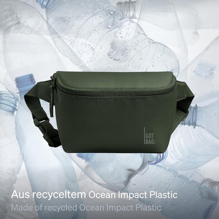 Поясна сумка Hip Bag 2.0 з ударного пластику Ocean Сумка на пояс водовідштовхувальна Стильна сумка через плече з регульованим ремінцем (Водорості)