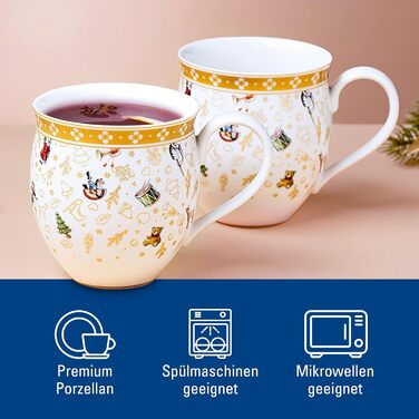Villeroy & Boch Toy's Delight: Сніданок на двох - сервіз для двох осіб (6 предметів), білий/червоний, святковий дизайн