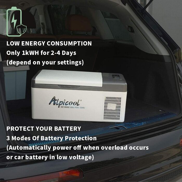 Автомобільний холодильник Alpicool C15 15л 12V/220V - портативний міні-холодильник для авто, кемпінгу, човна з USB, -20°C - +20°C