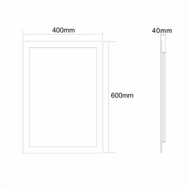Дзеркало для ванної кімнати Dr. Fleischmann GS084N з LED-підсвічуванням (40x60 см, тепле біле світло)