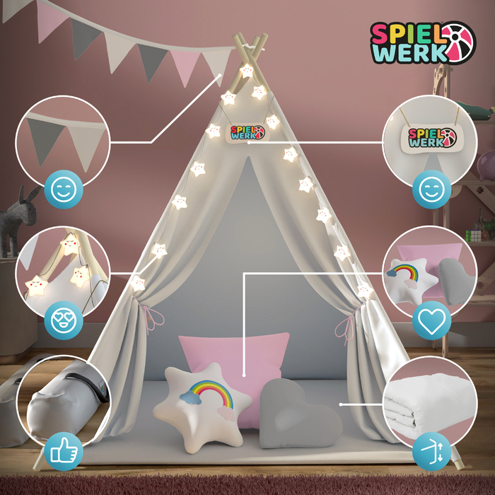 Ігровий намет Teepee рожевий 160x130x130см