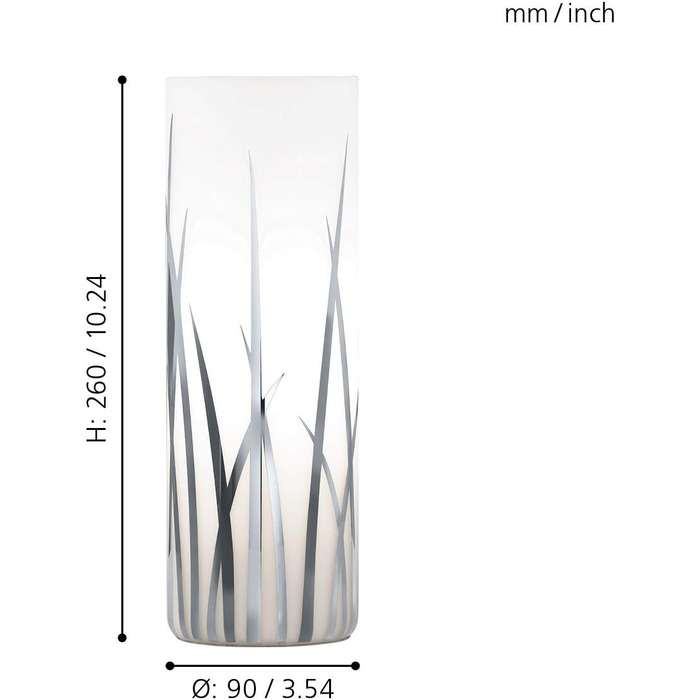 Настільна лампа EGLO Rivato, настільна лампа на 1 полум'я, елегантна, приліжкова лампа зі скла з декором, лампа для вітальні в хромі, біла, лампа з вимикачем, розетка E27 сучасна