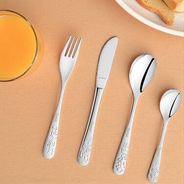 Дитячий набір столових приборів Kinderbesteck з гравіюванням, від 3 років, персоналізований, подарунок на хрещення/день народження, дитячий посуд, ферма (Ballfreunde)