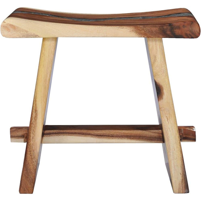 Дзеркальний табурет з масиву акації для ванної кімнати 50x30x45 см, Polyresin