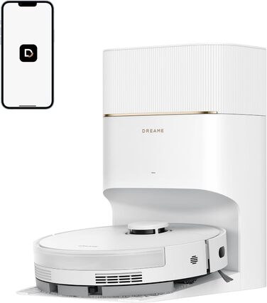 Робот-пилосос Dreame D20 Pro Plus: потужність 13000 Па, DuoBrush для шерсті тварин, очищення кутів, самостійна очистка, уникнення перешкод (LDS-навігація, лазер), суха та волога прибирання, для твердих підлог та килимів, акумулятор 5200 мАг