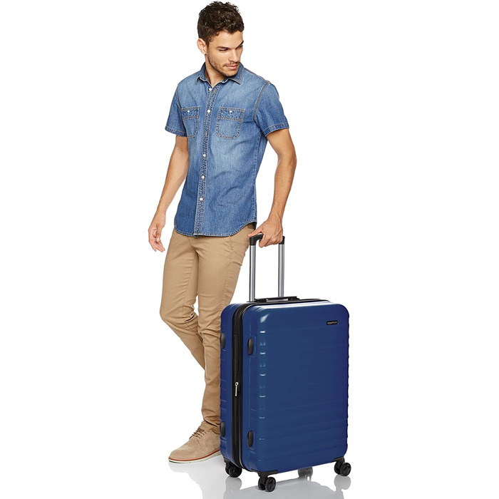 Жорсткий спінер Domopolis Basics, ручної поклажі, розширюваний валізу Багаж на коліщатках (темно-синій, темно-синій, Одномісний)