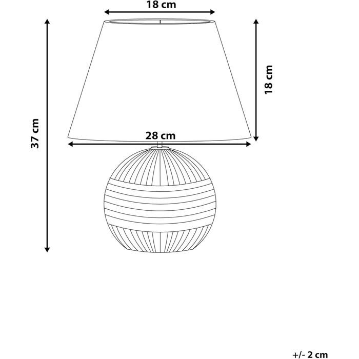 Стійка лампа Beliani Sado, кераміка, кремово-біла, 37 см