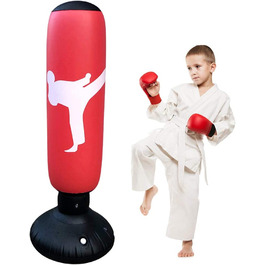 Надувна боксерська груша Hamnor для фітнесу для дітей і дорослих, окремо стоїть тренувальна боксерська груша висотою 160 см (білі люди)