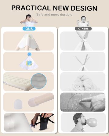 Дитяче намет-типі Heypappy з батутом, гірляндою та кульками - ігровий домік для дівчаток та хлопчиків (рожевий, білий)