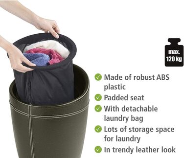 Пуф WENKO Candy з місцем для зберігання, коричневий, ABS-пластик, 20 л, Ø 36 x 50,5 см