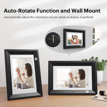 Цифровий фоторамка Kodak 10 дюймів з акумулятором, Wi-Fi, 32 ГБ, HD IPS сенсорний екран, фото/відео/музика, керування через додаток (Чорний)