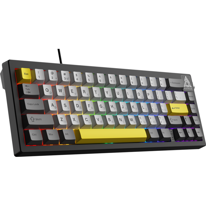Дротова механічна клавіатура Ajazz AK650 Moon Yellow switches Gray White Yellow (AK650-MY-GWY)