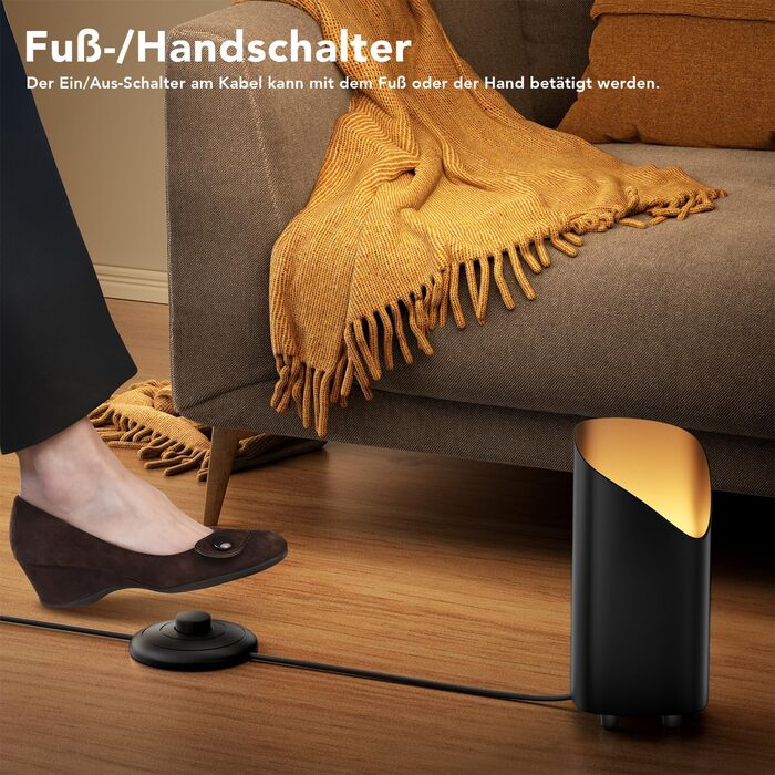 Світлодіодний прожектор LED Uplight Spot 7W чорний для підсвічування, з лампою GU10 500LM, тепле світло 3000K, з ножним вимикачем